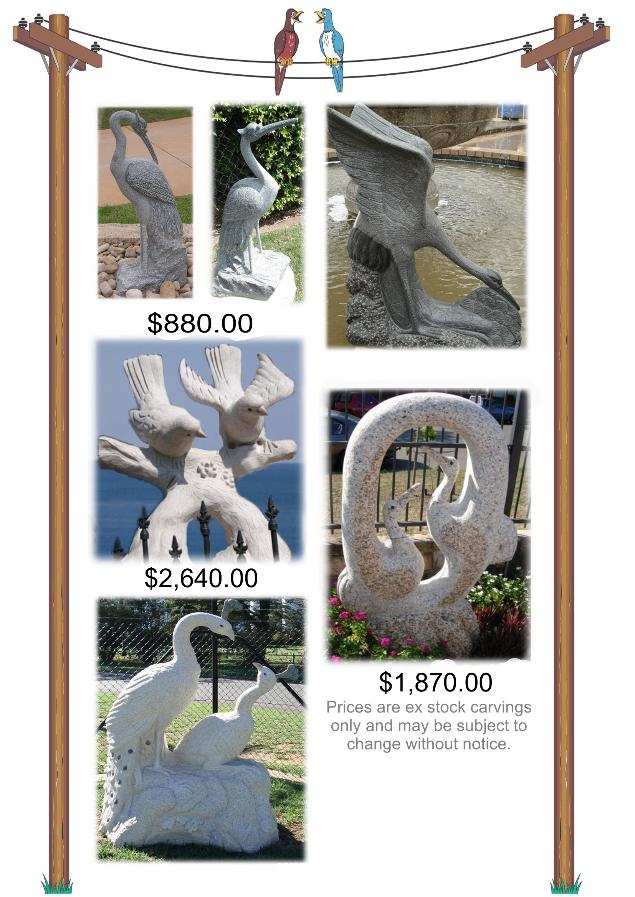 Bird sculptures from J.H. Wagner & Sons