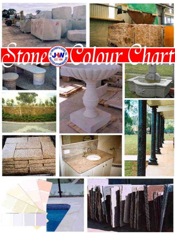 Stone Colour Chart for J.H. Wagner & Sons products