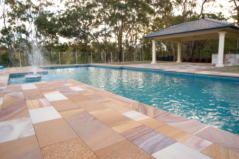 Sandstone Pool Paving by J.H. Wagner & Sons.