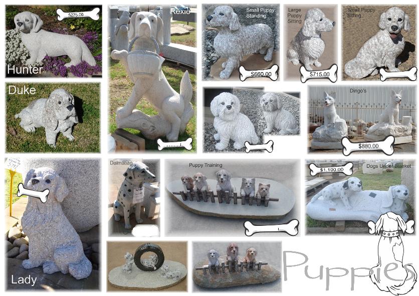 Dog sculpture carving J.H. Wagner Toowoomba and Brisbane Queensland