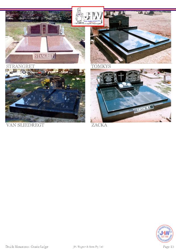 Double Monuments with Granite Floors supplied and installed by J.H. Wagner & Sons.