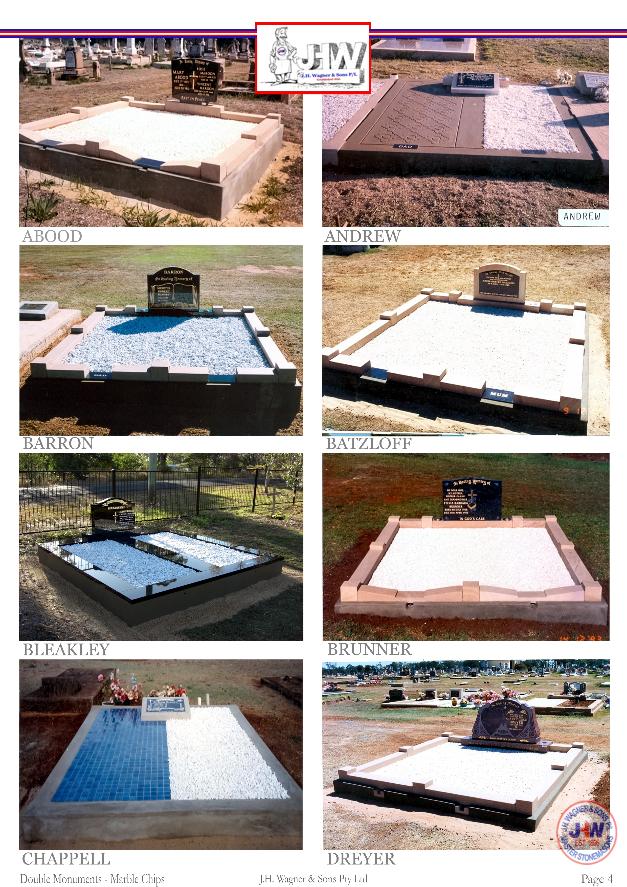 Double Monuments with Marble Chips Floors supplied and installed by J.H. Wagner & Sons Page 4