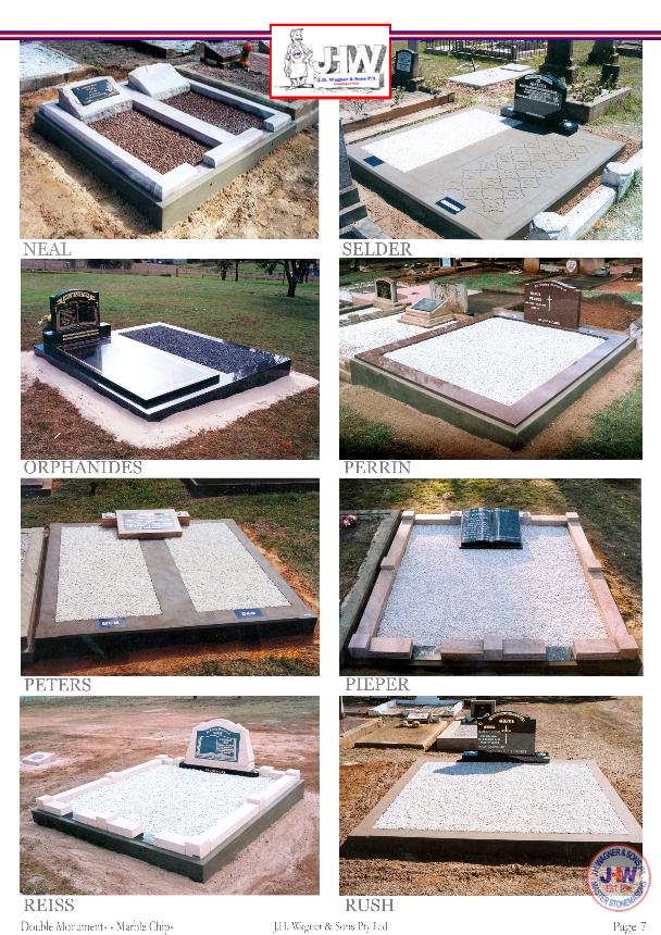 Double Monument with Marble Chip Floor supplied and installed by J.H. Wagner & Sons.