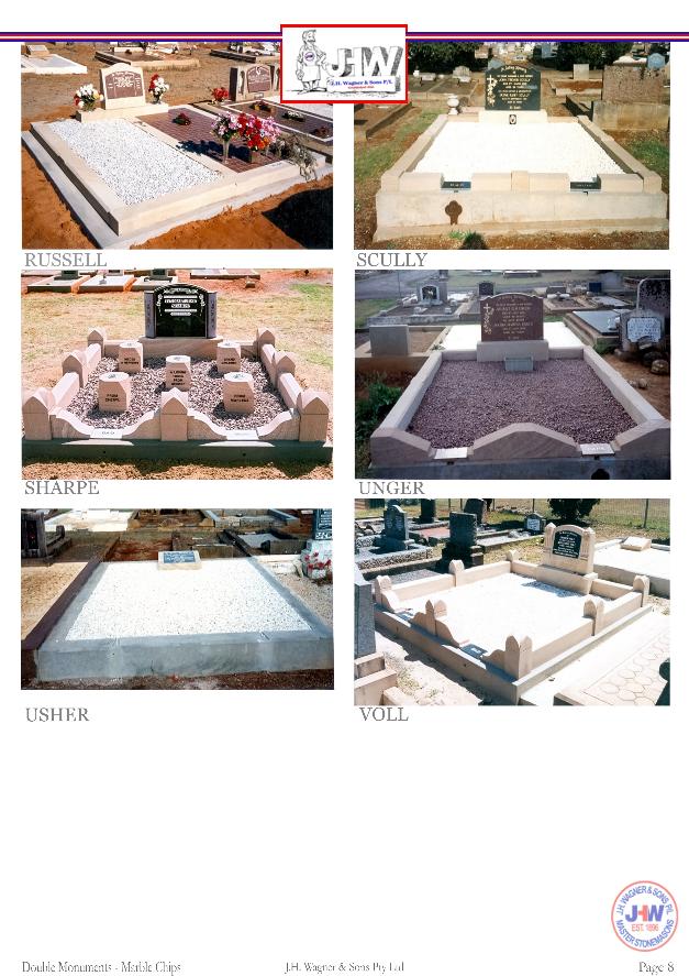 Double Monument with Marble Chip Floor supplied and installed by J.H. Wagner & Sons.