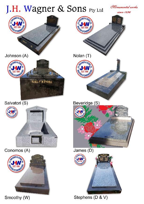 Single Monuments with granite floors by J.H. Wagner & Sons.