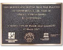 Bronze Plaque Queensland, event, celebration and dedication plaques from J.H. Wagner & Sons Toowoomba and Sumner Park Brisbane