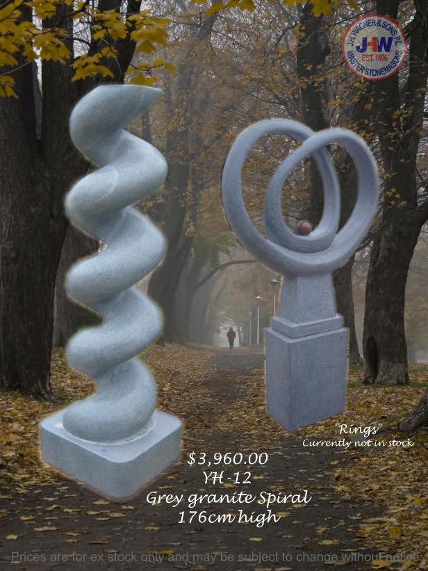 Granite garden art sculpture from J.H. Wagner and Sons, Toowoomba and Brisbane Queensland