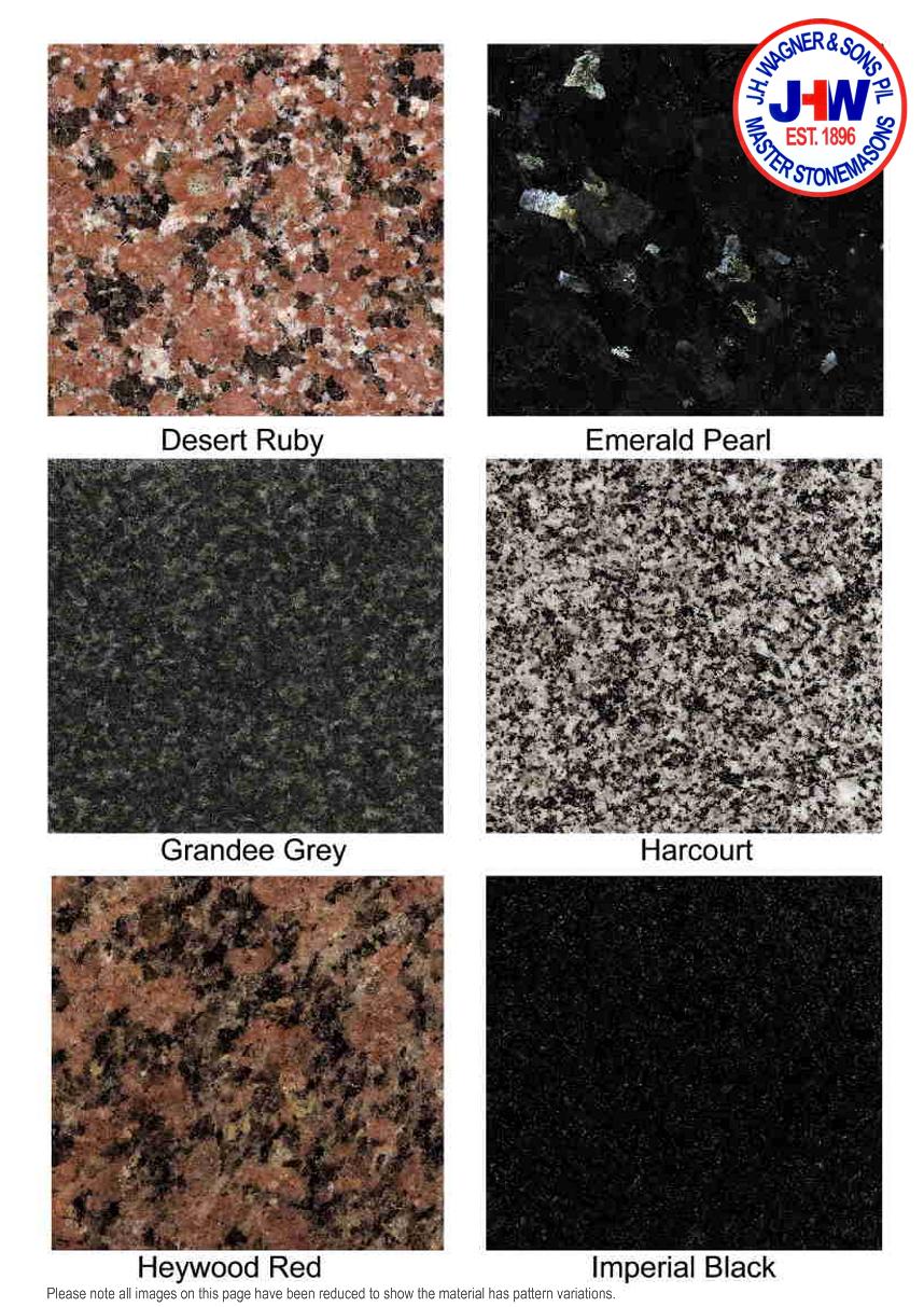 Granite Colour Chart from J.H. Wagner & Sons page 2