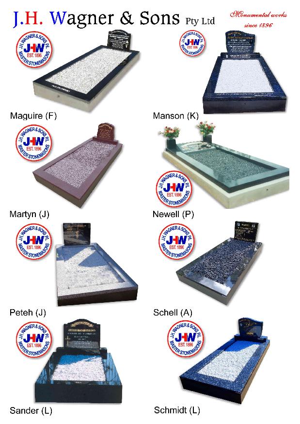 Single Monuments with Sandstone Tile floor by J.H. Wagner & Sons.