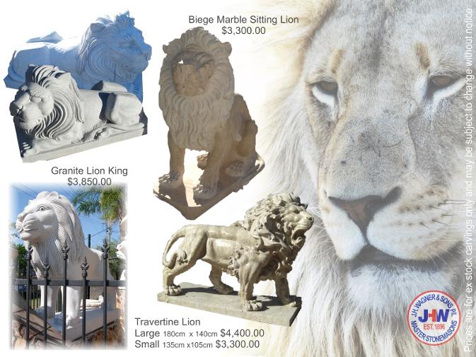 Carved Lion Statues, Wagner, Toowoomba, Brisbane, Queensland