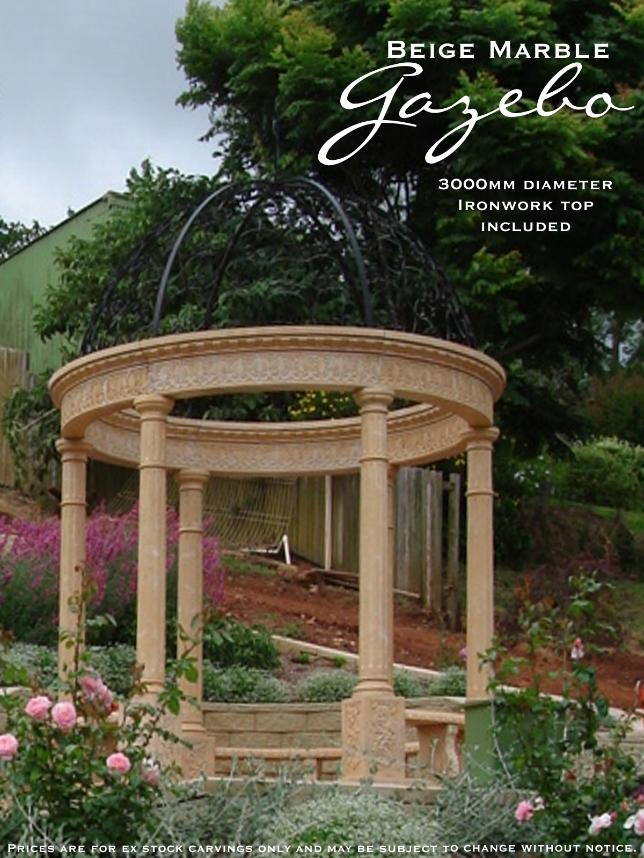 Beige Marble Gazebo supplied by J.H. Wagner & Sons.