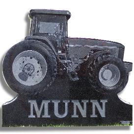 Custom tractor shaped headstone by J.H. Wagner & Sons, Toowoomba Queensland