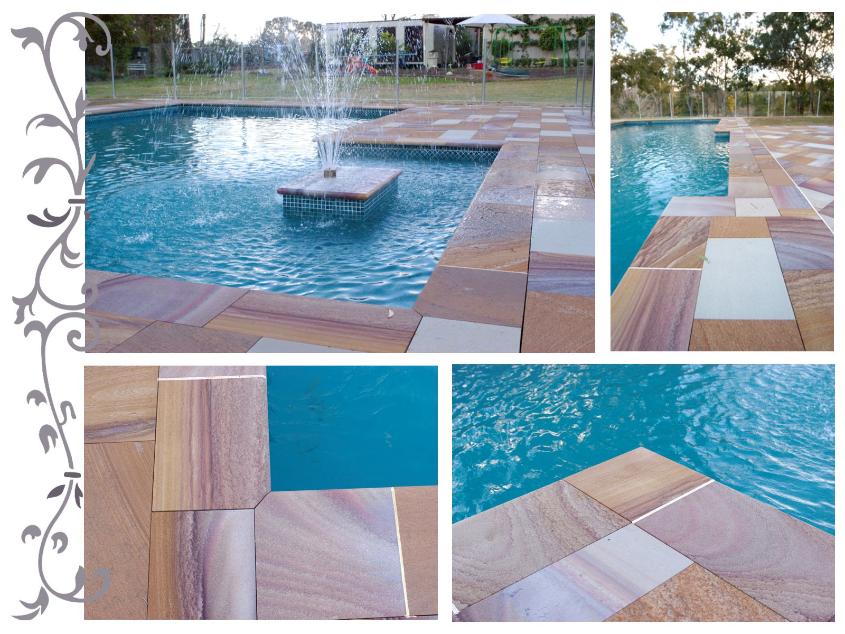 Sandstone Pool Coping Tiles by J.H. Wagner & Sons.