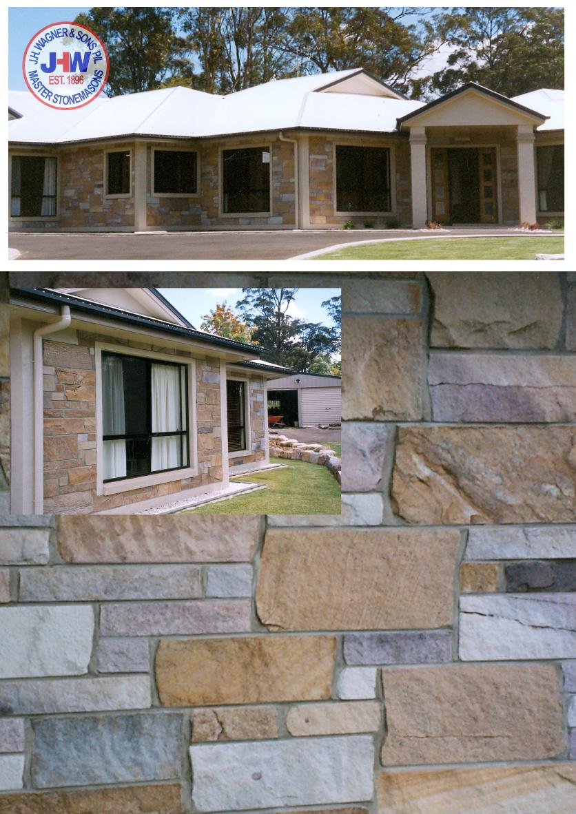 Mixed Colour Sandstone Walling supplied by J.H. Wagner & Sons.