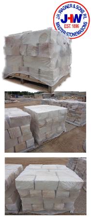 Sandstone Garden Terrace blocks packed on pallets from J.H. Wagner & Sons.