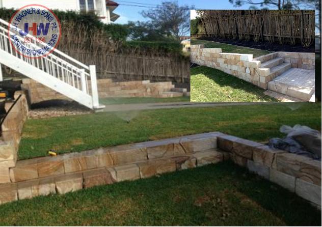 Sandstone Garden Terrace blocks supplied by J.H. Wagner & Sons.