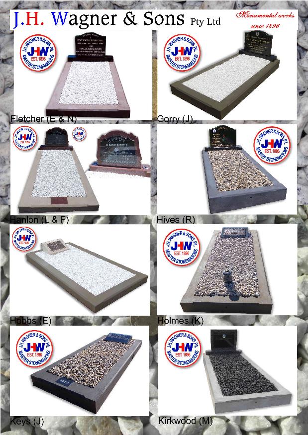 Single Monument with pebbles floor by J.H. Wagner & Sons.