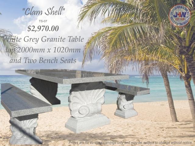Stone outdoor table setting J H Wagner Toowoomba and Brisbane