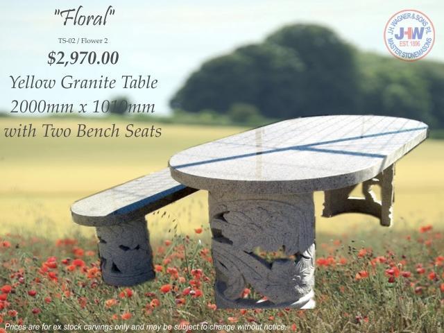 Granite table setting Toowoomba and Brisbane, J H Wagner