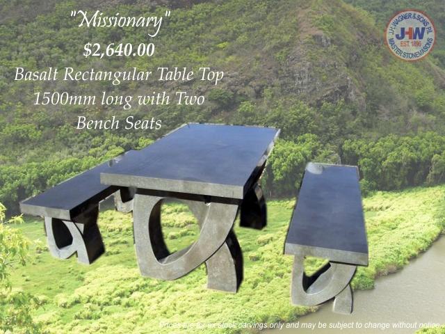 Natural Basalt Stone Table from J.H. Wagner Queensland