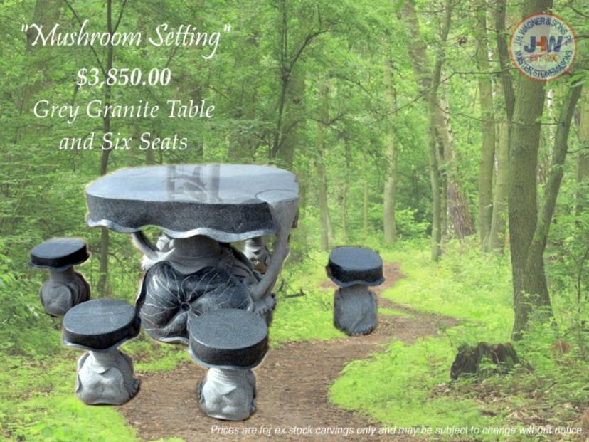 Granite and stone garden table setting outdoor Queensland from J.H. Wagner