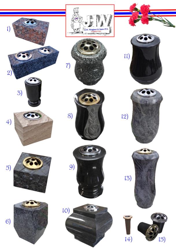 Cemetery Memorial vases from JH Wagner & Sons